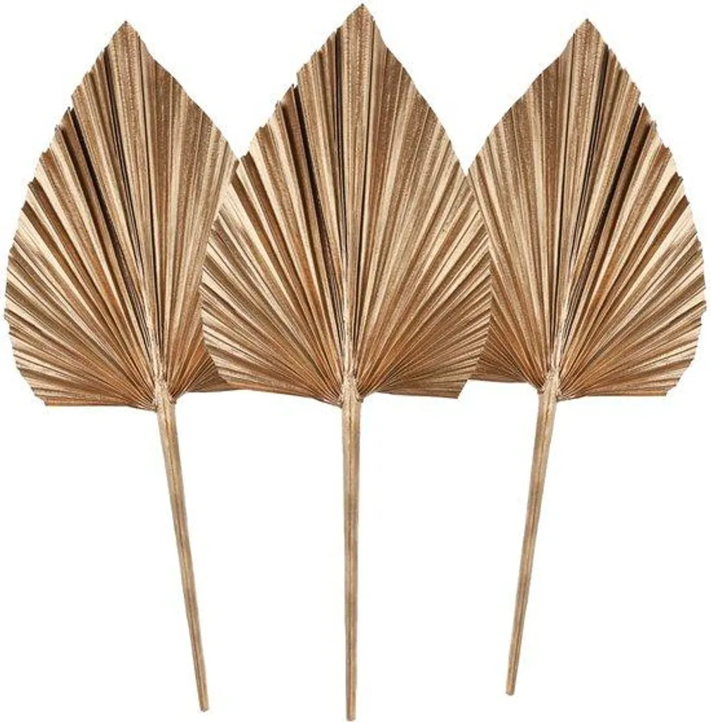 Déco de table bohème : feuilles de palmier séchées dorées pour mariage