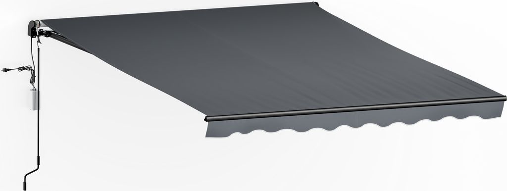 Blumfeldt CloudShade Markise – 3m elektrische Gelenkarmmarkise mit App & Fernbedienung, UV 30+ & Regenschutz, Neigungswinkel einstellbar, Alumini...