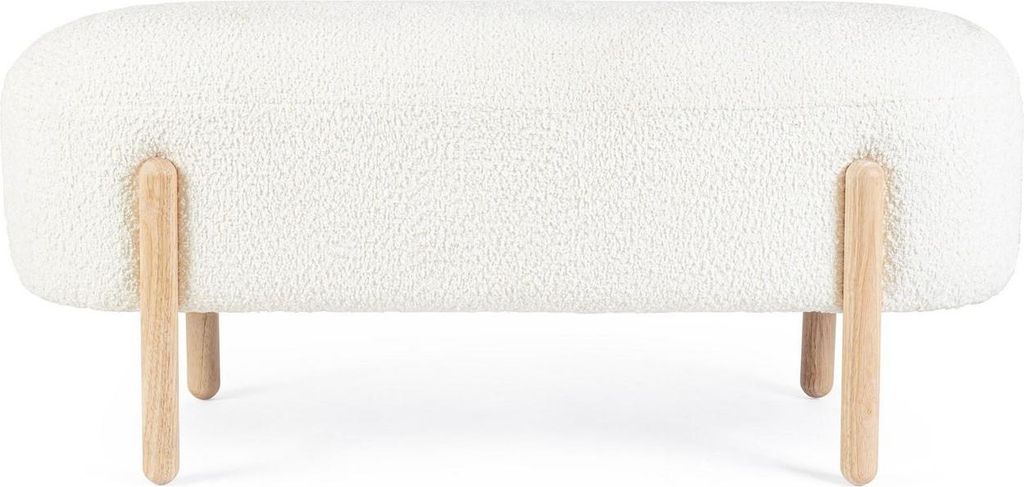 Bank Dayla 41.5 x 48 x 108 cm MDF Sperrholz Gummibaum Polyester Braun Weiß