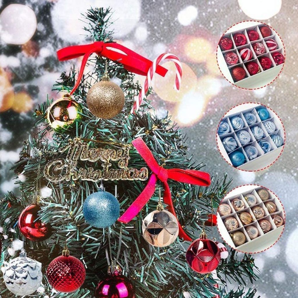 12 Stück Christbaumschmuck, 6 cm Weihnachtskugeln, blau, Produktbild 7