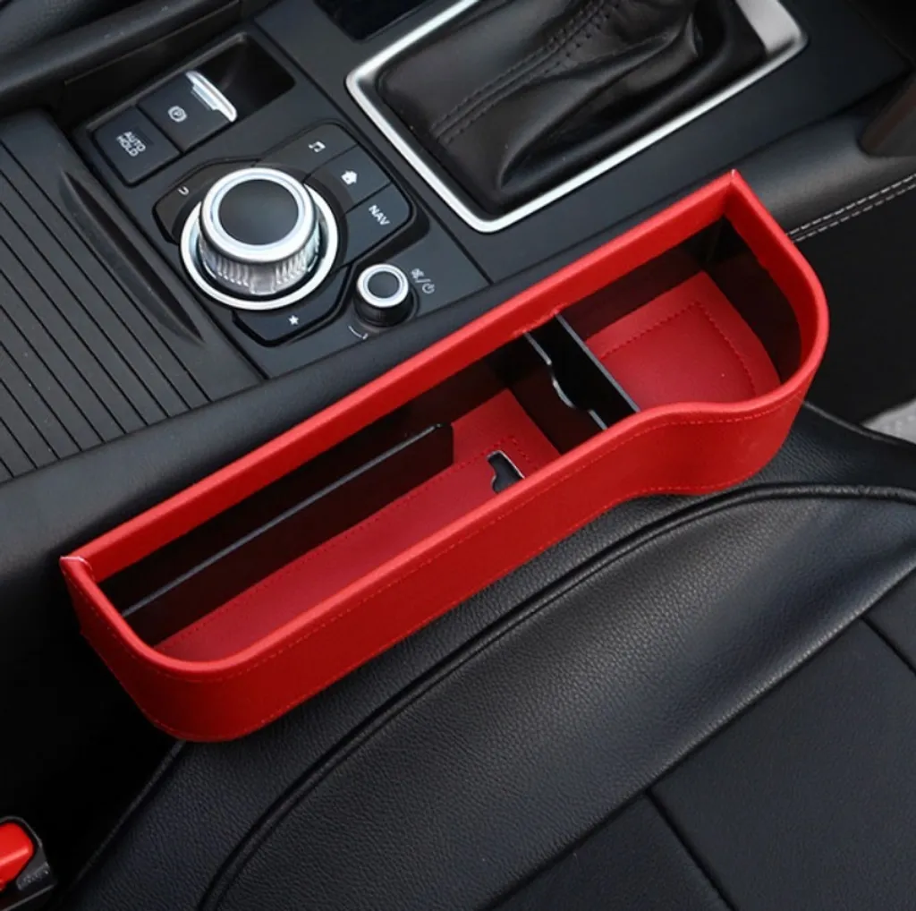 Contenitore Multifunzione Pelle Rossa per Gap Sedile Auto Copilota