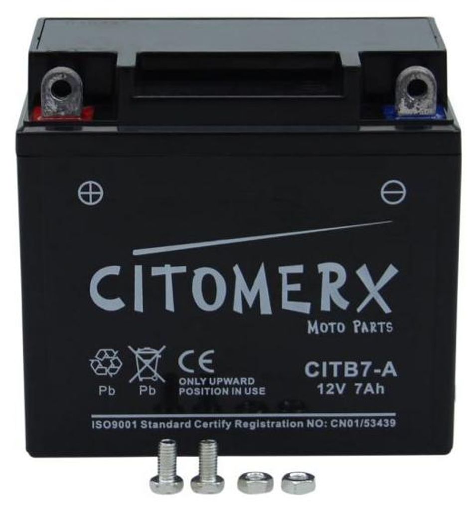 Gelaccu CIT YB7-A, 12 V, 7 Ah, met de pluspool links, Productafbeelding 