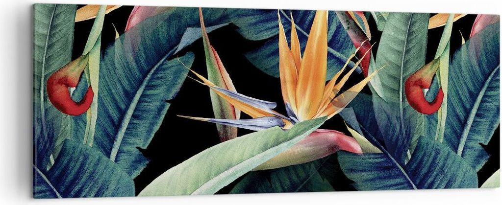 Bild auf Leinwand - Leinwandbild - Einteilig - Pflanze Tropisch Blume - 140x50cm - Wand Bild - Wanddeko - Wandbilder - Leinwanddruck - Bilder - Wan...
