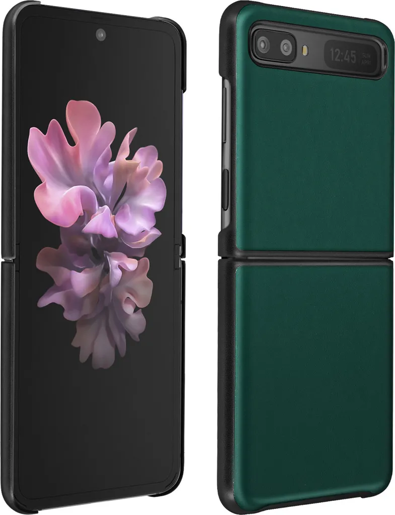 Custodia Samsung Galaxy Z Flip Vera Pelle Verde Scuro - Cover Lusso Rigida