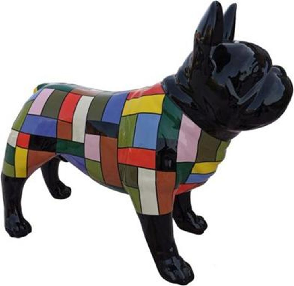 Design Dekoration Figur Hund aus Kunststoff Garten Skulptur Statuen 75x100 Deko