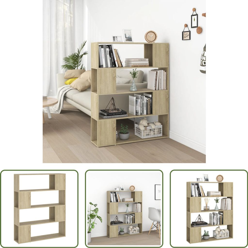 The Living Store Bücherregal Raumteiler Sonoma-Eiche Produktbild 