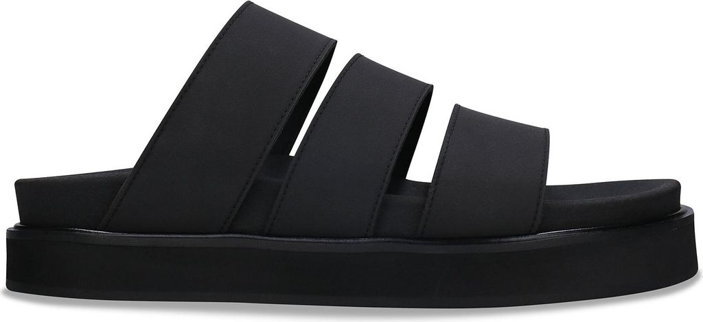 Tonga Schwarze Vegane Sandalen - Klobige Dreiriemen-Slipper-Ons