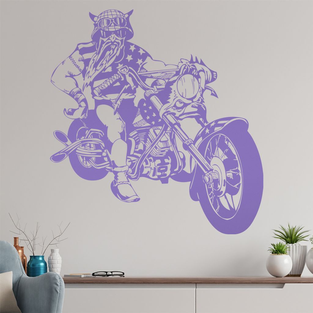 US Biker Wandtattoo in 6 Größen - Wandaufkleber Wall Sticker - Dekoration, Küche, Wohnzimmer, Schlafzimmer, Badezimmer