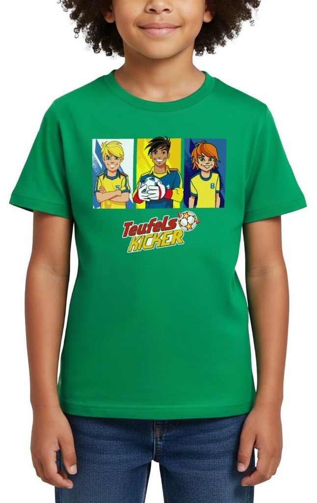 Spreadshirt Teufelskicker Moritz, Mehmet Und Catrina Kinder T-Shirt, 98/104 (3-4 Jahre), Kelly Green