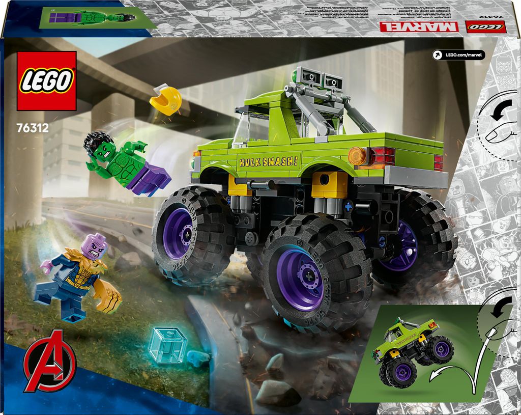 LEGO Marvel Monster truck Hulka kontra Thanos, zabawka dla Zdjęcie produktu 