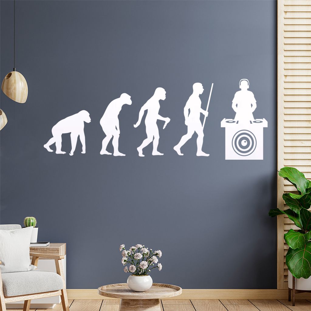 DJ Music Bass Evolution Wandtattoo Wandaufkleber Wall Sticker - Dekoration, Küche, Wohnzimmer, Schlafzimmer, Badezimmer