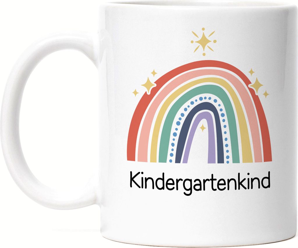 Kindergartenkind Tasse Geschenk Kindergarten Start Kita Regenbogen Sterne Buntes Motiv