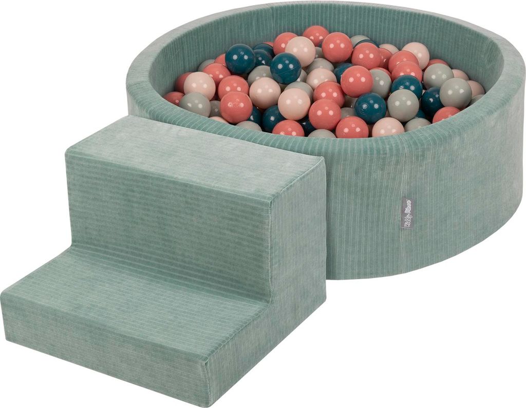 KiddyMoon Spielplatz Aus Schaumstoff Für Kinder mit Bälle Waschbare Bezug