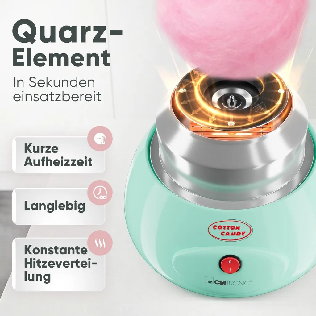 Machine Barbe à Papa Rapide Menthe | Pack Complet avec Doseur et Bâtons