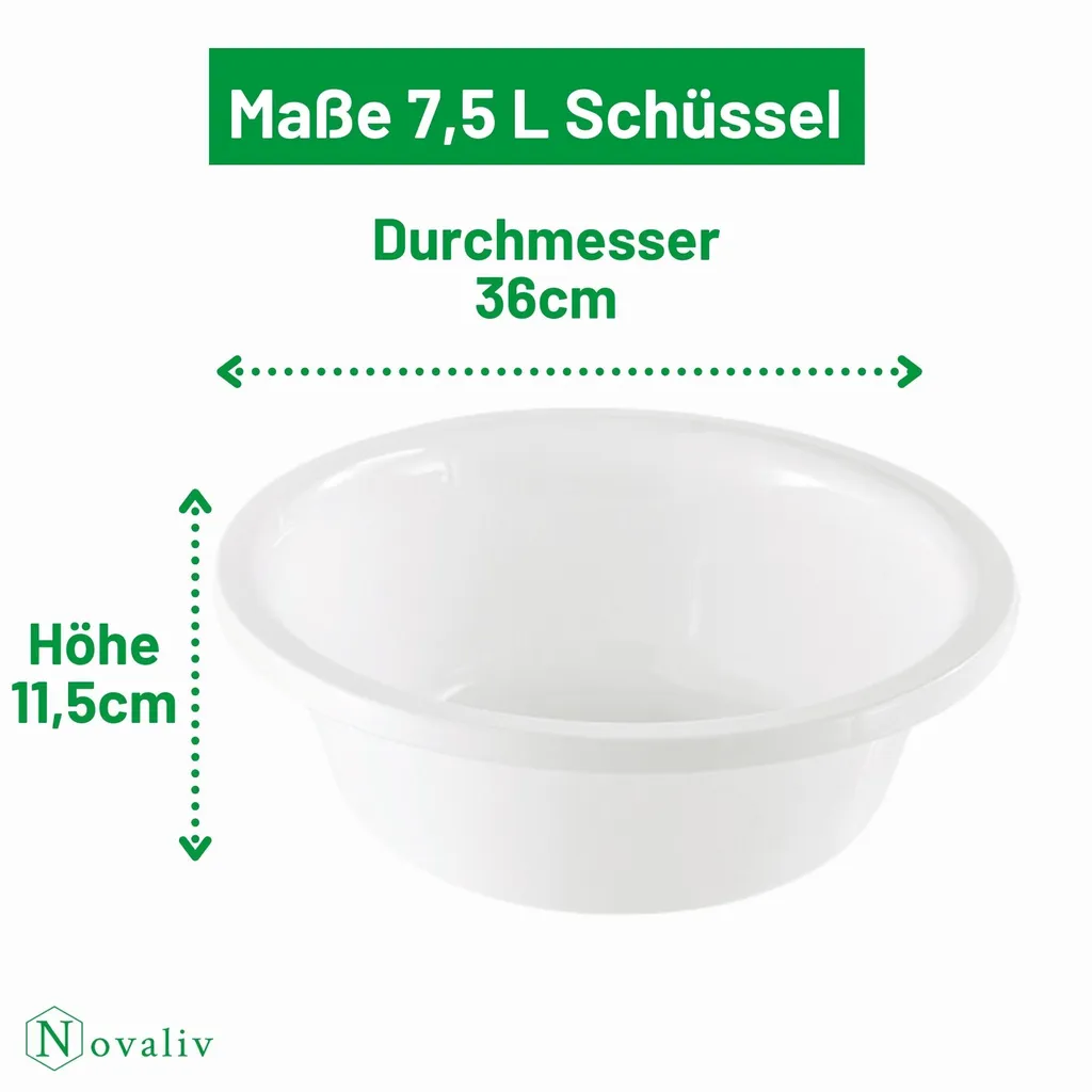 Set 3 Ciotole Campeggio Novaliv 7,5L | Robuste e Lavabili in Lavastoviglie