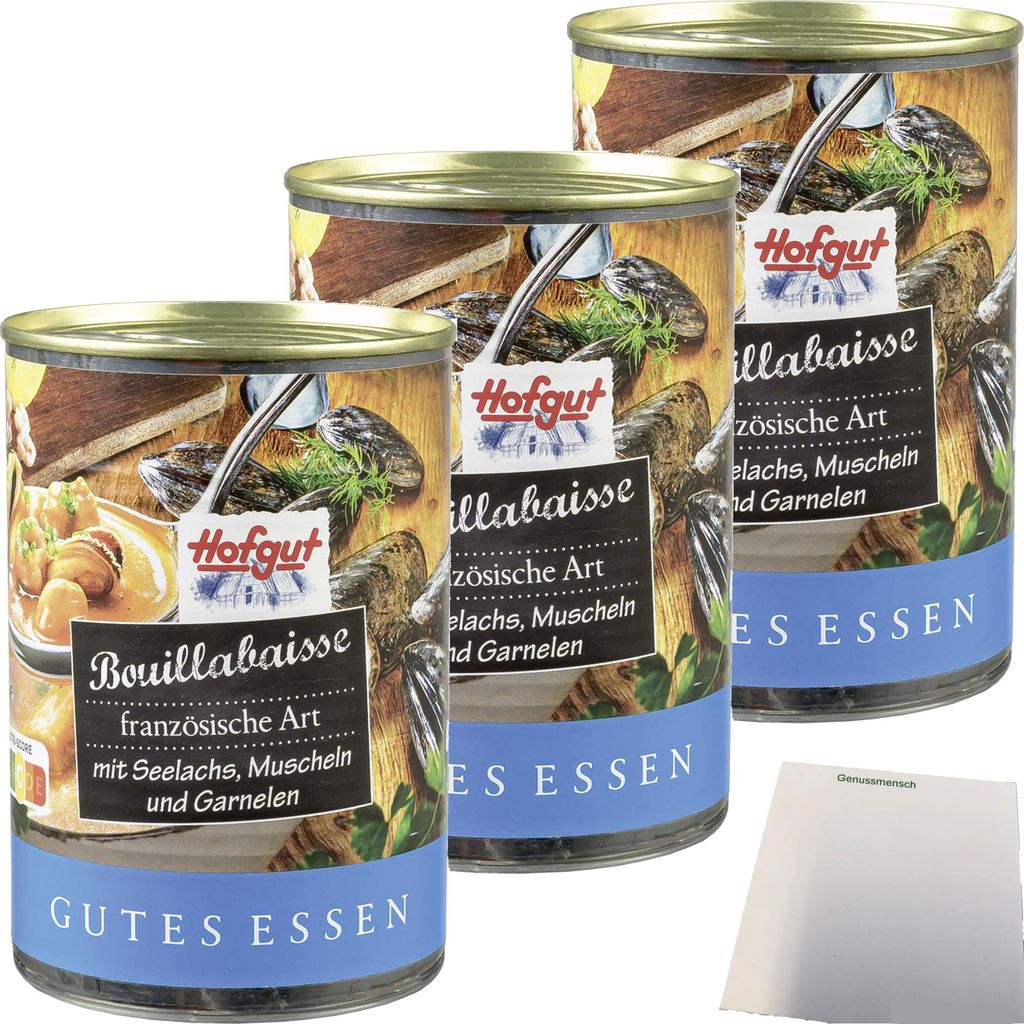 Hofgut Bouillabaisse 3er Pack (3x400ml Dose) + usy Block Produktbild 