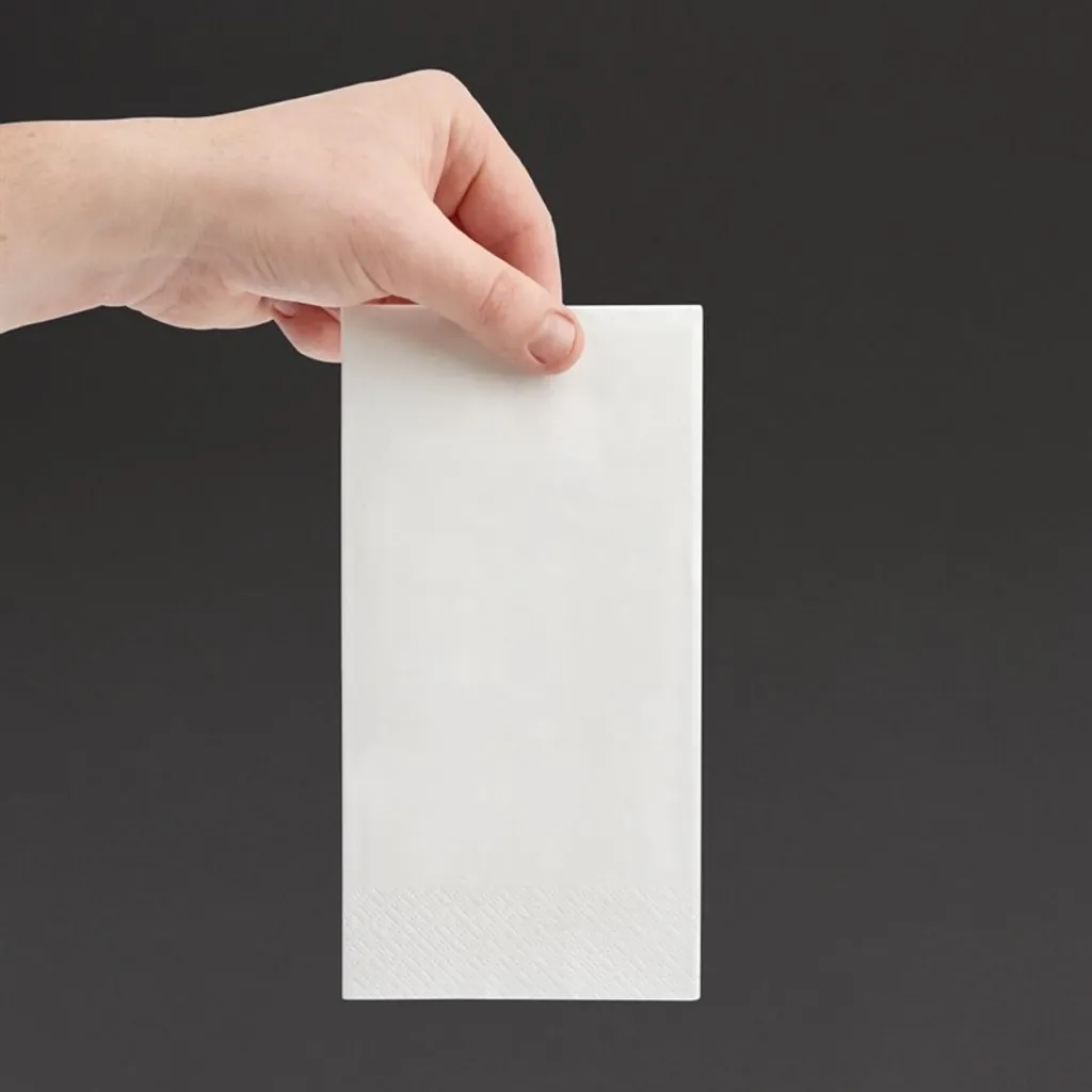 Serviettes de table pour buffet et réception Fiesta blanches x1000 - 4