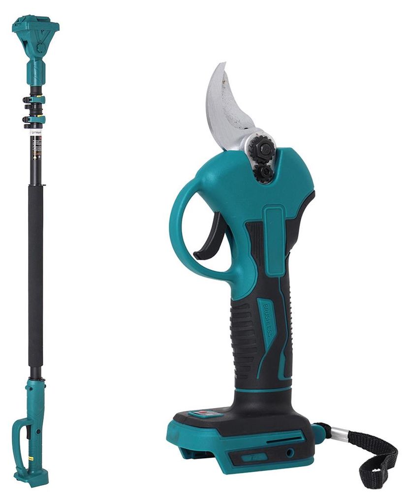 Bürstenlose Astschere mit 250cm Teleskopstange, Akku Gartenschere ergonomisch, 35 mm Schnittstärke, elektrische Hochentaster, ohne Akku