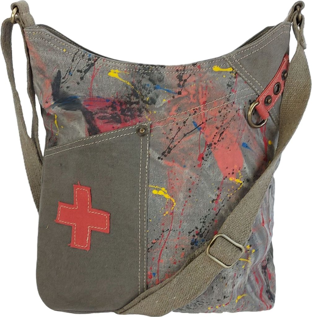 Sunsa Damen Umhängetasche. Hobo Tasche aus Canvas/Leinwand. Groß Vintage Stil Crossbody Bag. Vegane Tasche