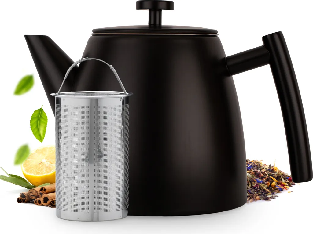 Teiera Termica Vaja Trends 1L con Filtro - Acciaio Nero Antigoccia