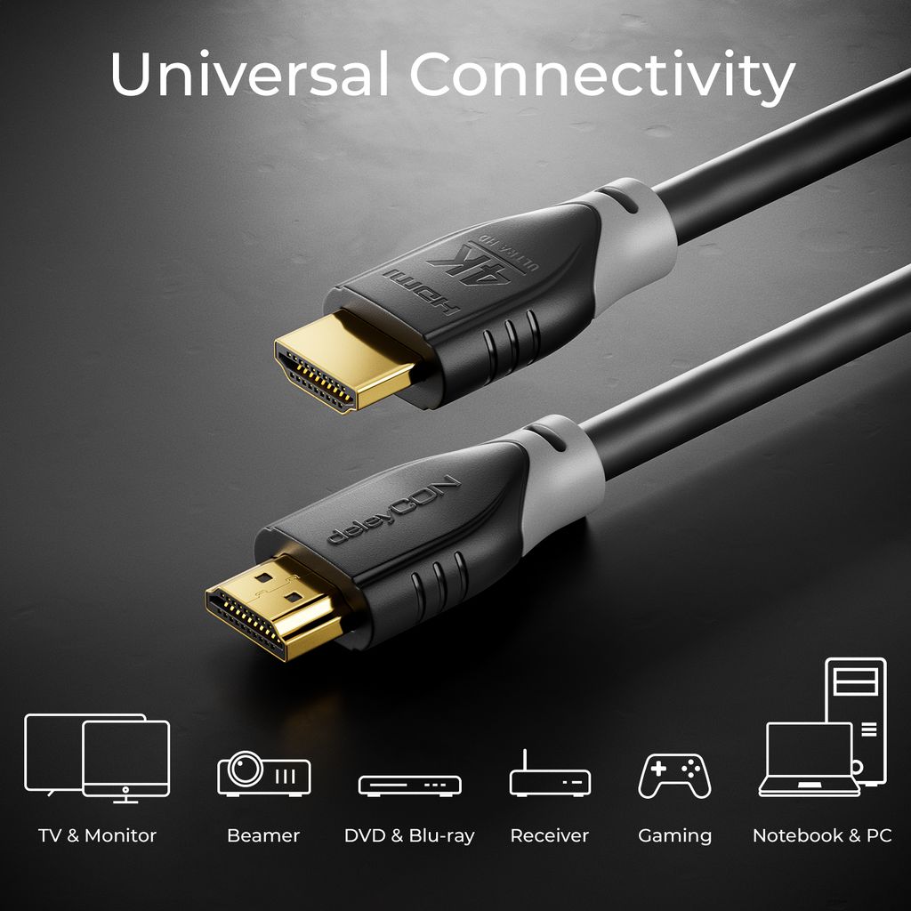 deleyCON 3,0m HDMI Kabel 2.0 a/b - HDR 10+ UHD 2160p Produktbild 7