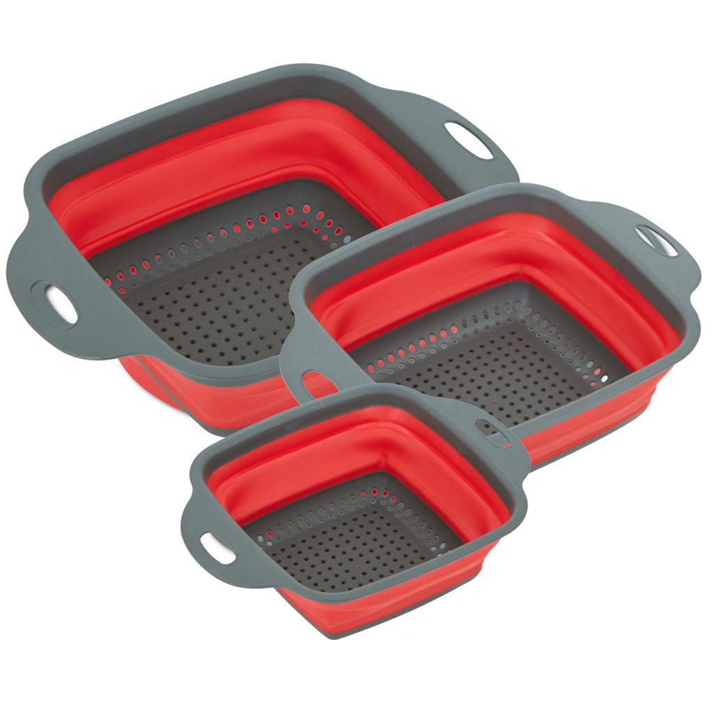 Excellent Houseware Silikon Seiher Faltbar - Platzsparendes Küchensieb 22cm