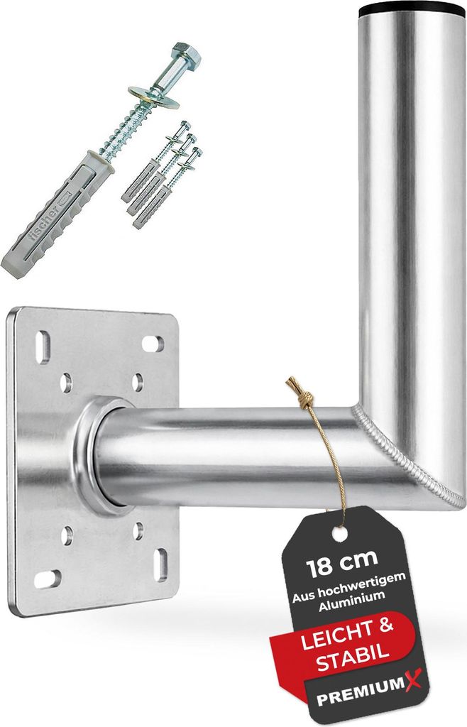 PremiumX 18cm Wandhalter ALU Halterung SAT Schüssel Fischer Schraubensatz
