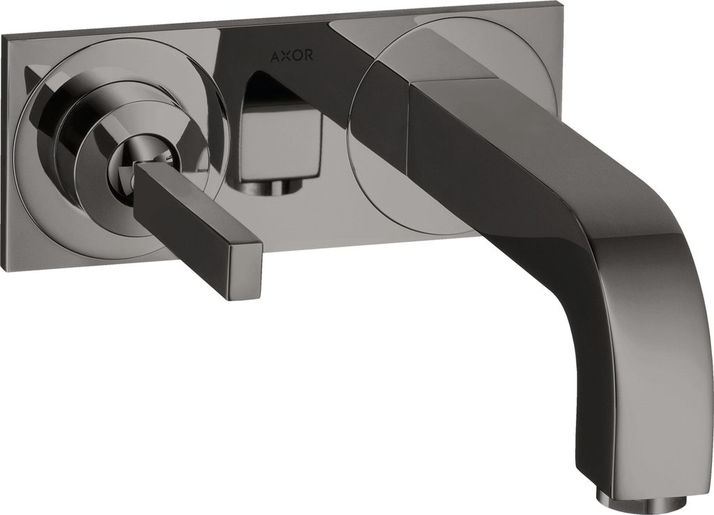 hansgrohe AXOR Citterio Einhebel-Waschtischmischer Unterputz, Auslauf 225mm, Platte für Wandmontage, 39115330