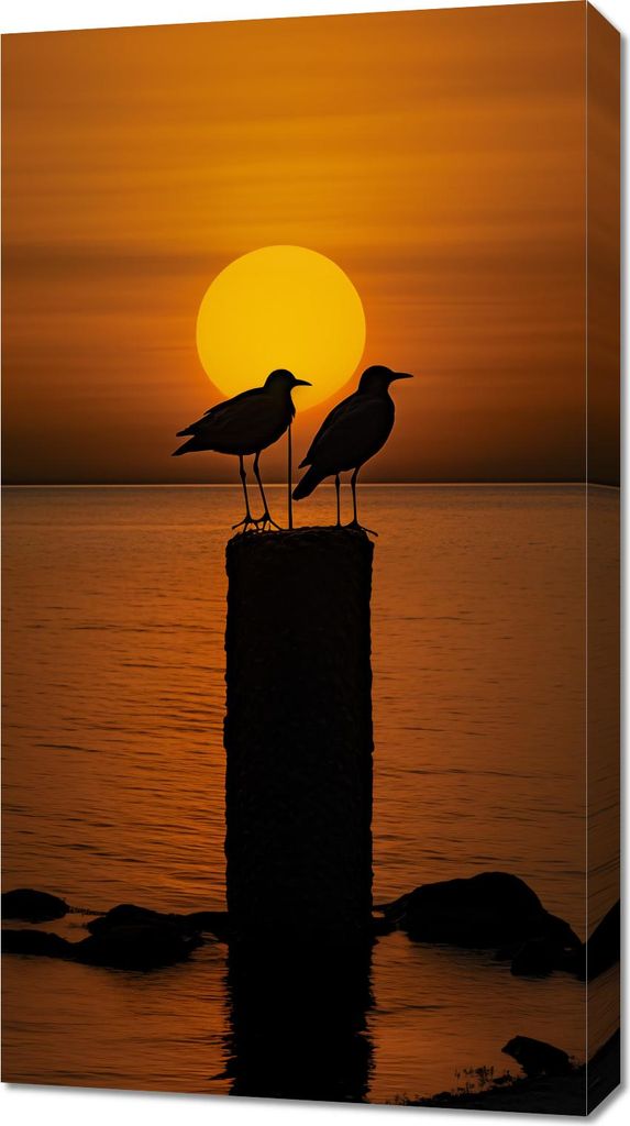 Bild 50x90cm Gespräche bei Dämmerung