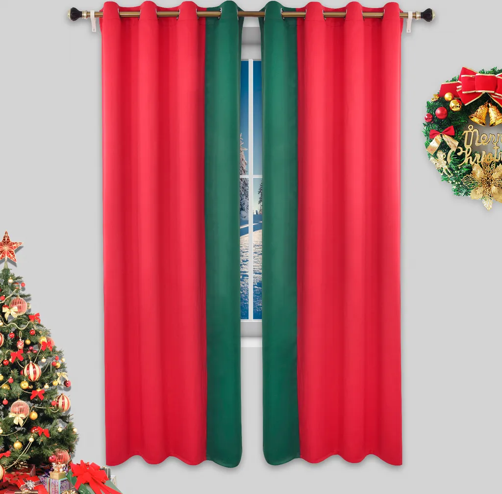 Rideaux de Noël Occultants Anti-Lumière - Opaque Lot de 2 160x127 cm