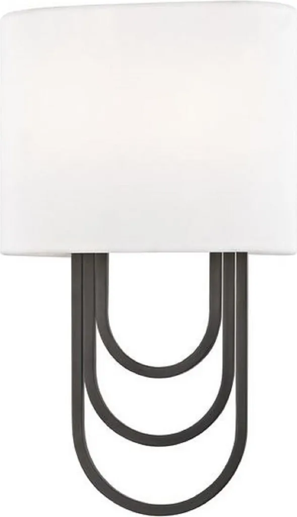 Luminaire mural design en bronze et tissu blanc pour salon de luxe