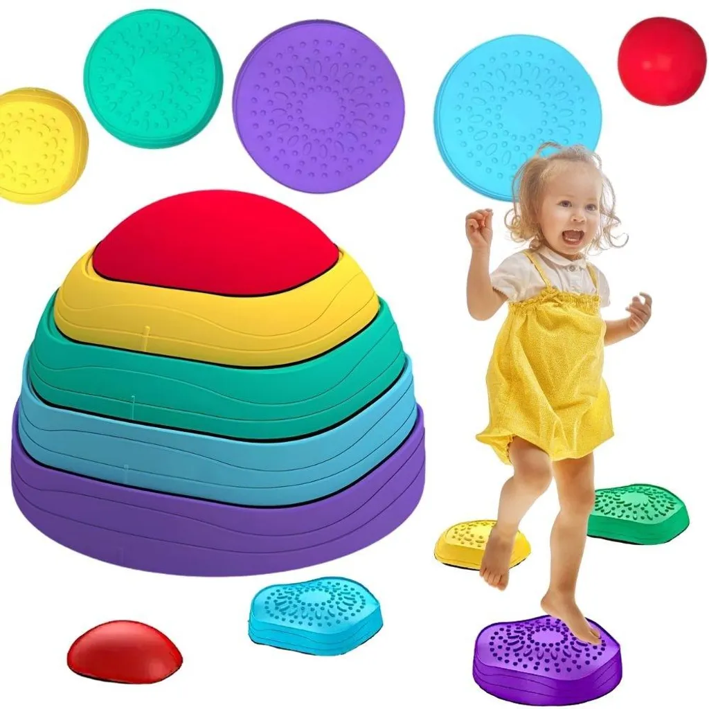 Pierres d'Équilibre Antidérapantes Woopie - Parcours Sensoriel 5pcs