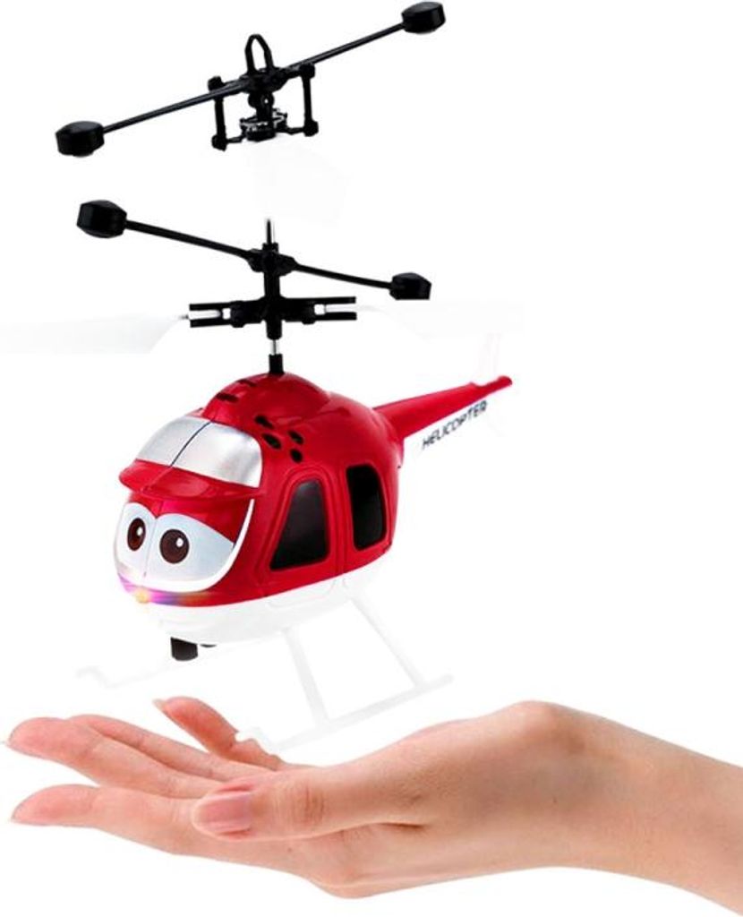 8188 2CH Infrarot-Sensor Hand Induktion Mini Hubschrauber mit LED-Licht (Red)