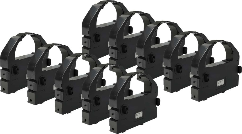 vhbw 10x Farbband Schriftband kompatibel mit Epson LQ 2550 Plus Color, LQ 670, LQ 680, LQ 680 Pro, LQ 860 Nadeldrucker, Bondrucker - Schwarz