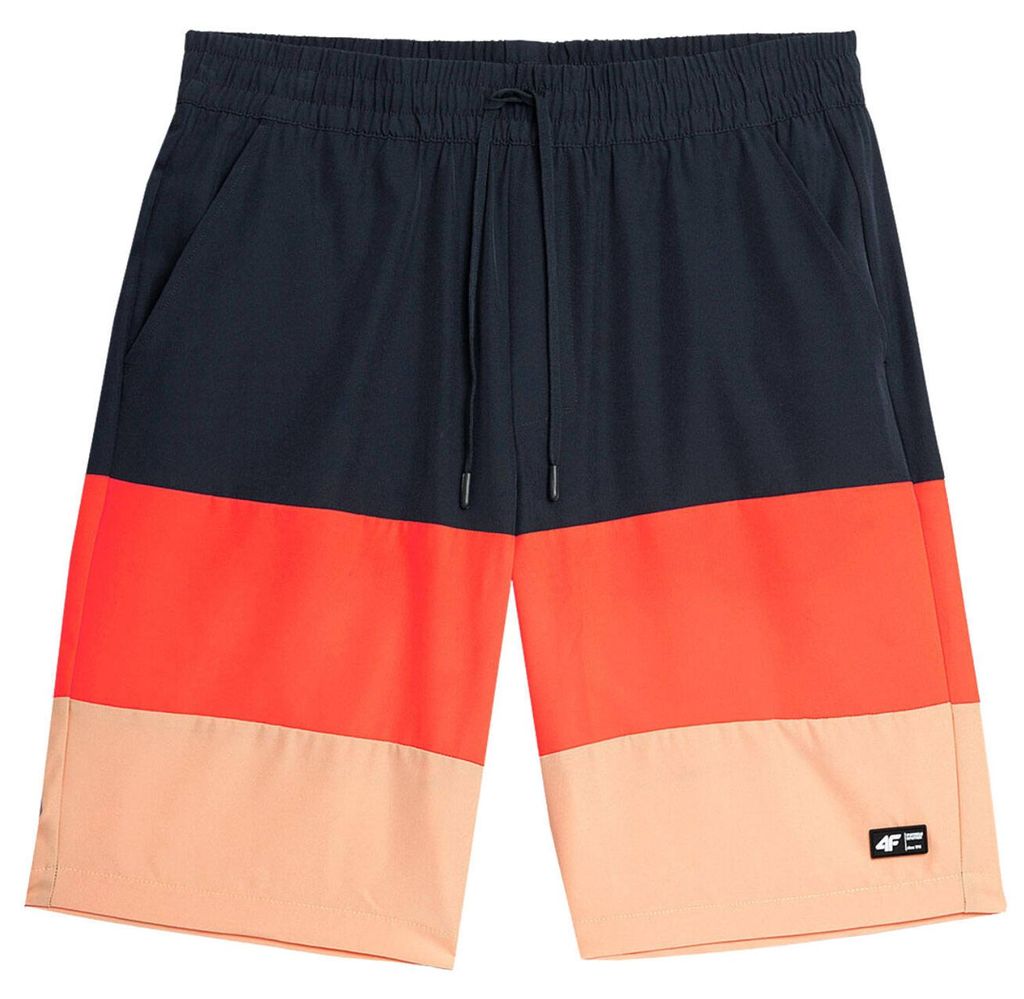 4F - "M024" Badehose für Herren MR1410 (L) (Rot/Marineblau/Blau)