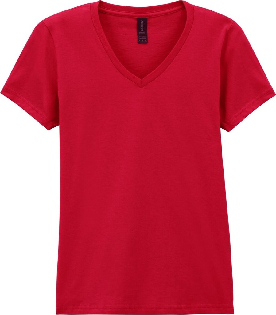 Gildan - "Soft Style" T-Shirt V-Ausschnitt für Damen RW10713 (S) (Kirschrot)