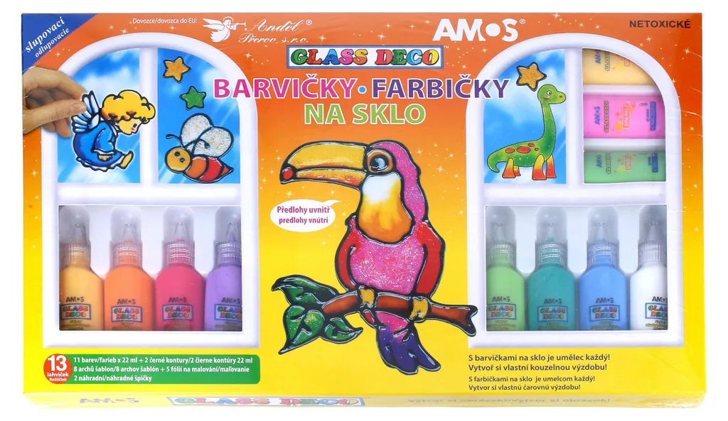 Peinture vitrail 13 couleurs AMOS : décoration facile sans cuisson