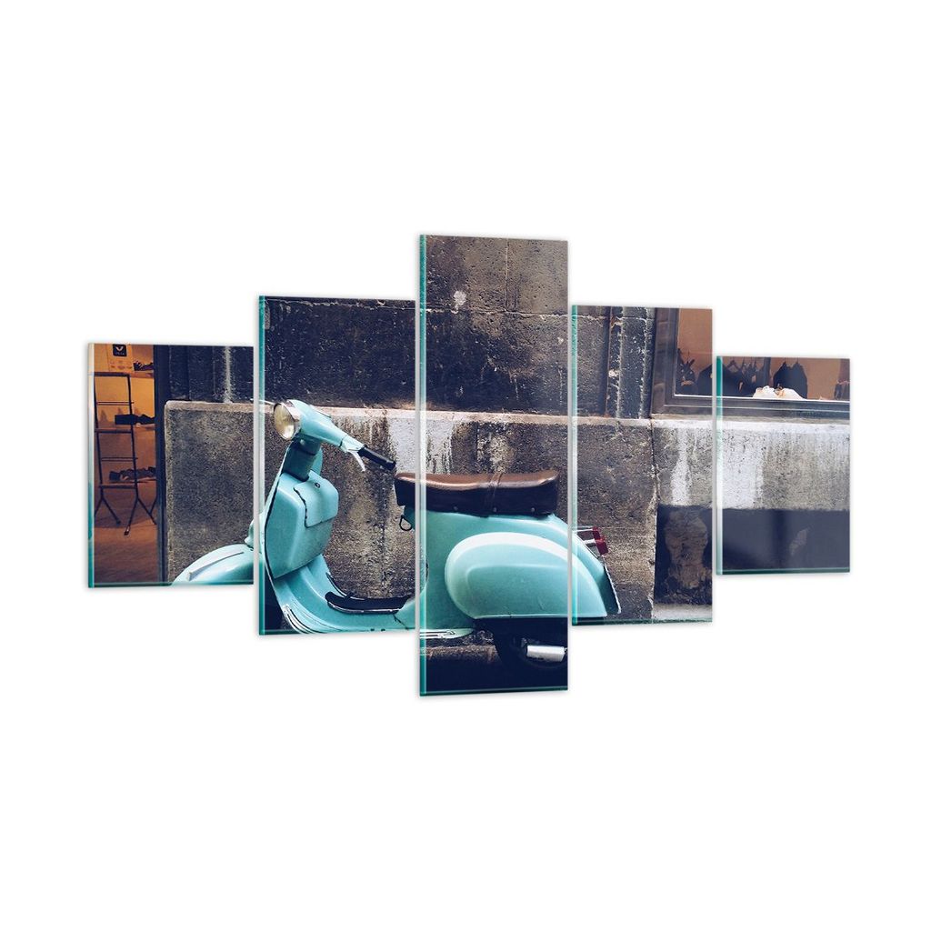Bilder auf glas - Roller Straße - 125x70cm - Glasbilder - Wandbilder - Bilder - Kunstdruck - zum Aufhängen bereit - Wanddekoration aus Glas - Gla...
