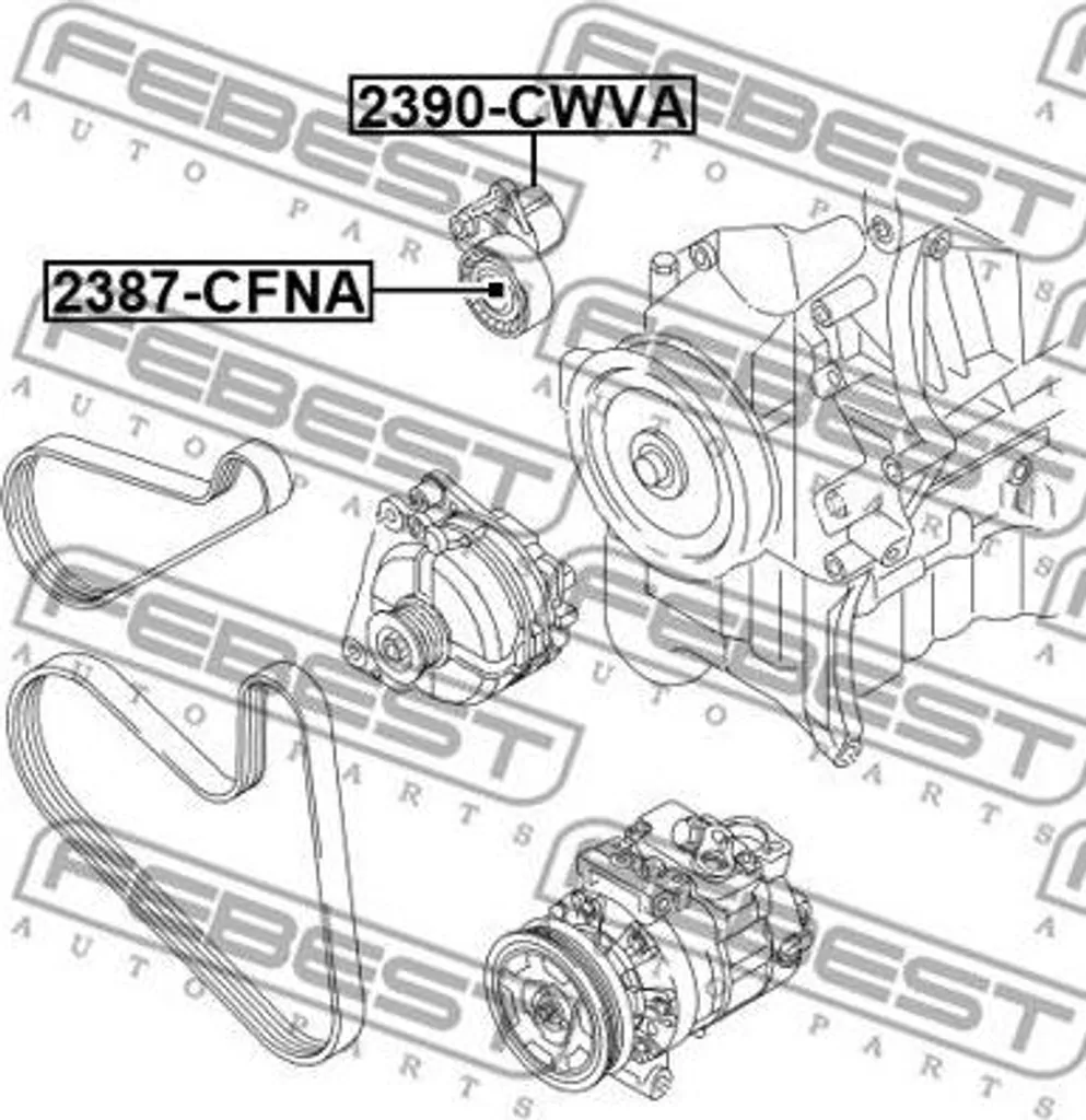 Supprimer les bruits moteur : Tendeur de courroie FEBEST pour VW Polo et UP