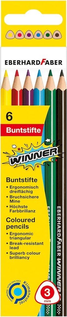 Eberhard Faber 511406 - Winner Buntstifte, in 6 Farben, im Produktbild 