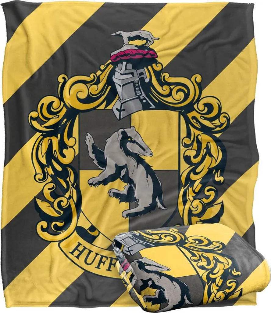 Couverture Hufflepuff Harry Potter Taille Unique en Polaire Douce Colorée