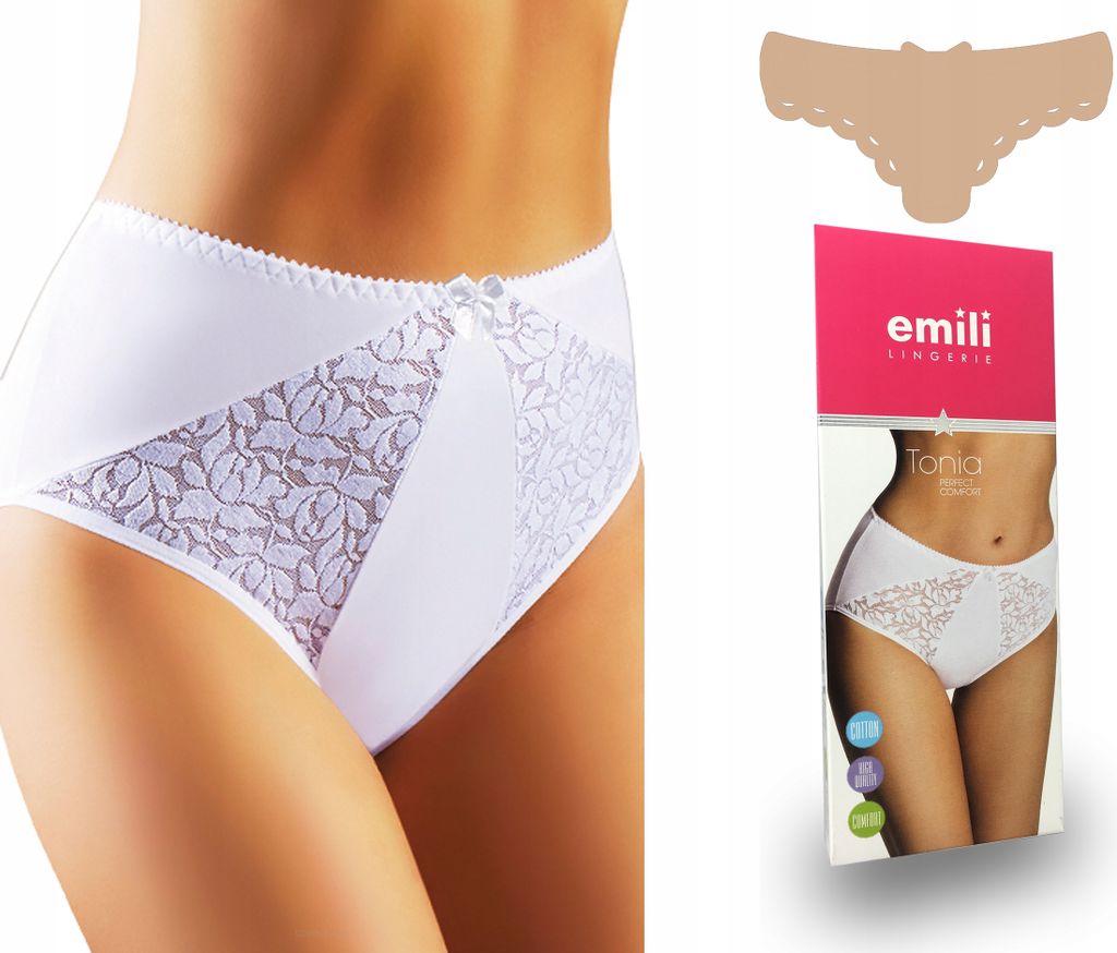 Emili TONIA Damen Baumwolle Slip, Farbe: Beige, Große: XXL