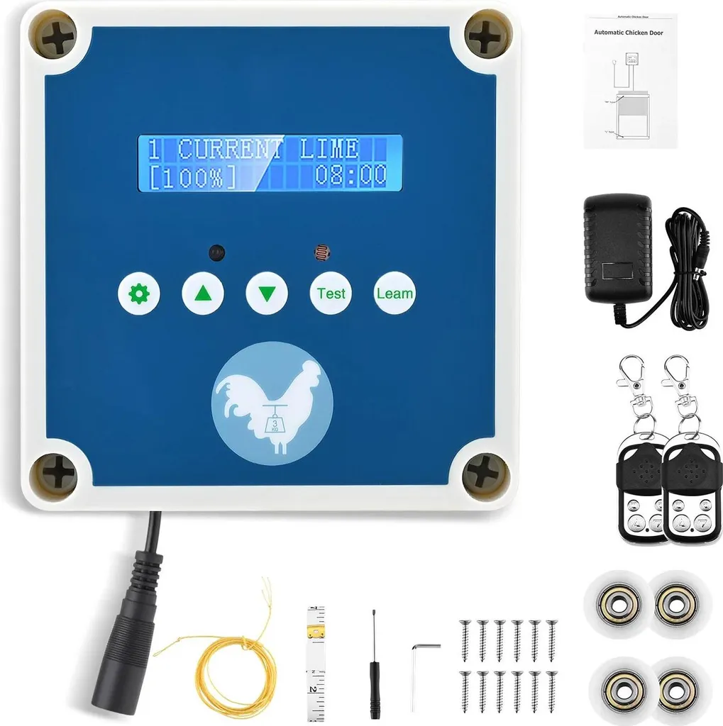 Set Porta Pollaio Automatica Blu: Sensore Luce e Timer LCD 2024