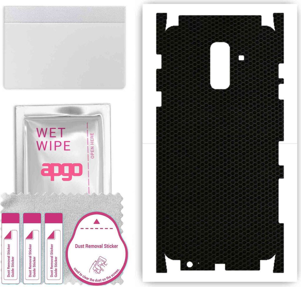 apgo Rückseite + Seiten Schutzfolie, Skin, kompatibel mit Samsung Galaxy A6+ (2018), Hinten Displayschutzfolie aus Vinylfolie, kratzfest, einfache...