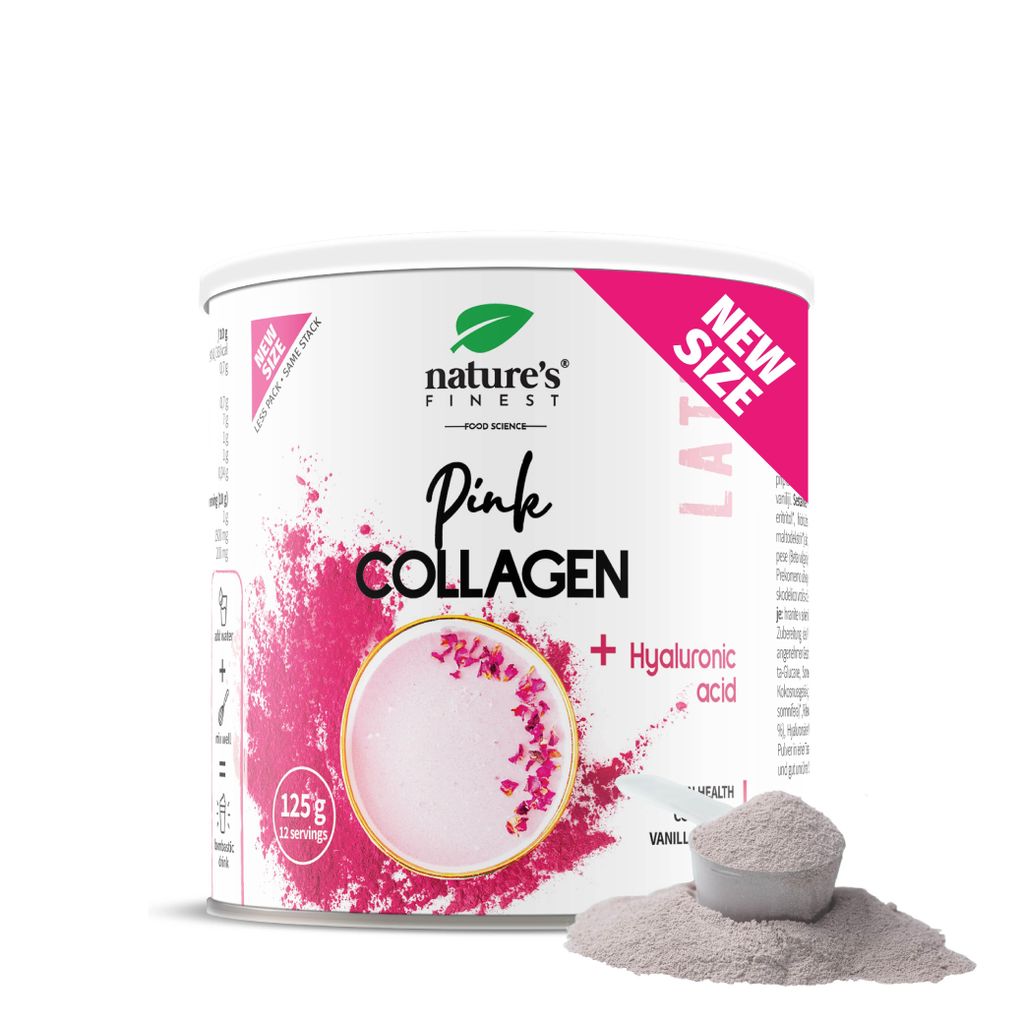 Pink Collagen Latte – Kollagen & Ashwagandha – Vanille Geschmack – Organic – Nature’s Finest – 125 g