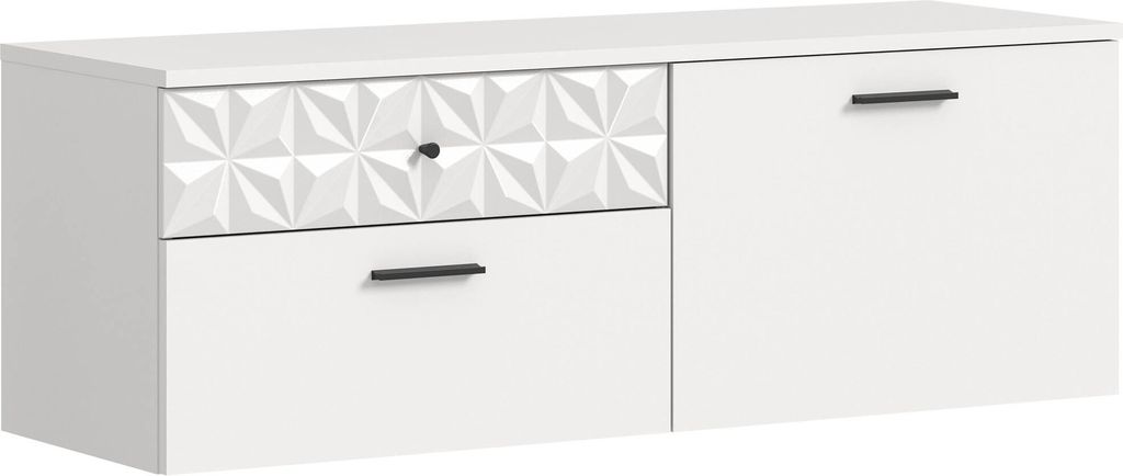 Prisma Schuhschrank 2 Schiebetüren, 1 Klappentür, 2 Schubladen, 1 Regal weiß.