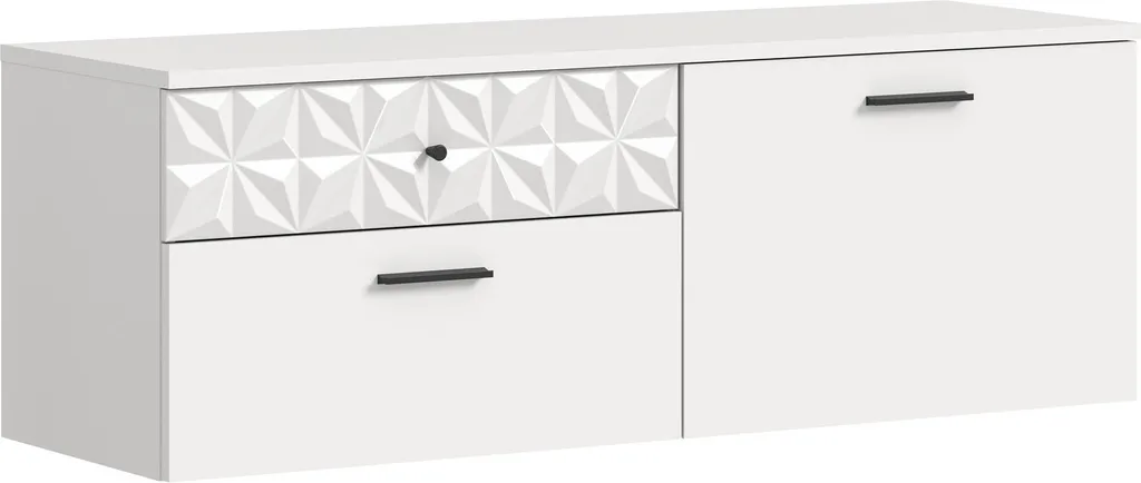 Buffet de Rangement à Chaussures Prisma Blanc avec Portes et Tiroirs