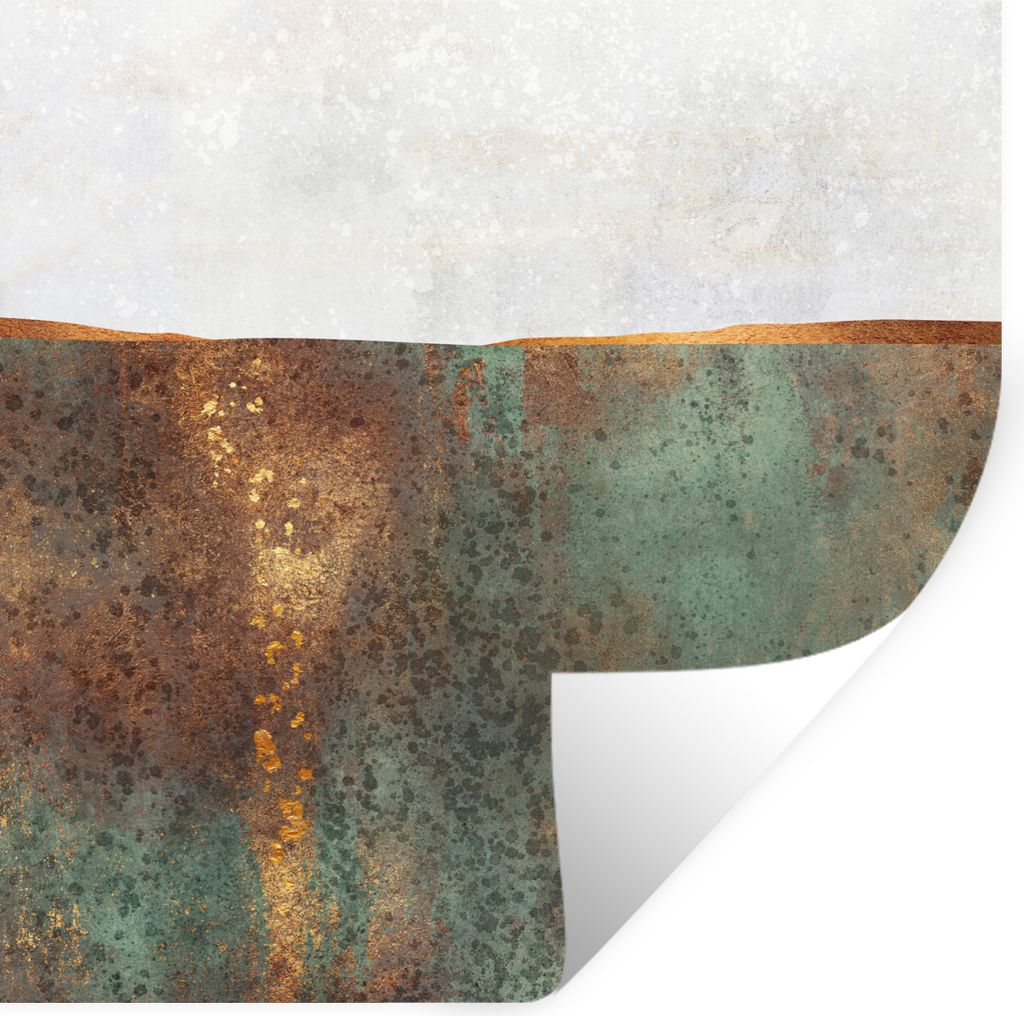 MuchoWow Wandtattoo Wandsticker Wandaufkleber Abstrakt - Luxus - Gold 50x50 cm Selbstklebend und Repositionierbar - Selbstklebend - Fototapeten