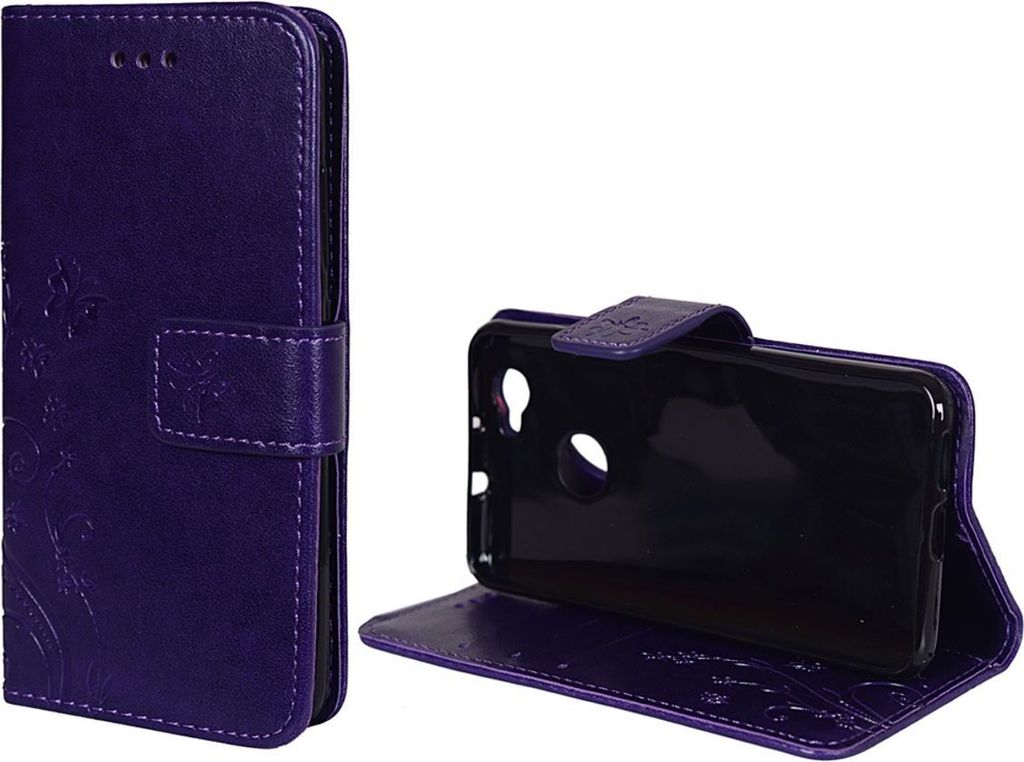 Schutz Hülle Blumen für Handy Huawei Nova Violett