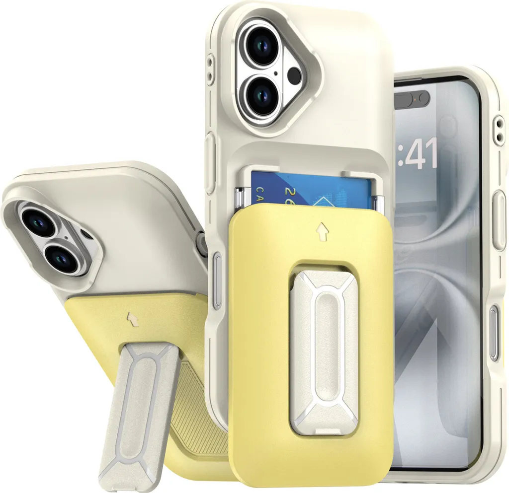 Custodia iPhone 16 Gialla Portafoglio TPU Morbido - Protezione Style